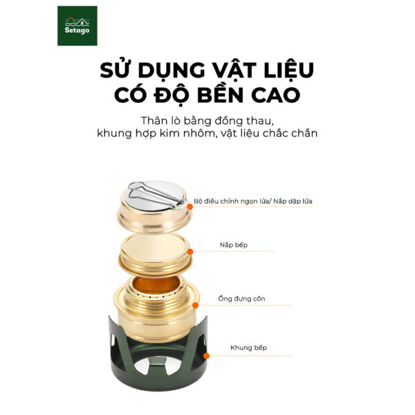 Bếp cồn cắm trại - Loại đẹp, chất liệu xịn, đa dạng màu sắc và cực tiện lợi, nhỏ gọn khi mang đi du lịch, chế biến món ă - Hình ảnh 2