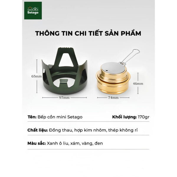 Bếp cồn cắm trại - Loại đẹp, chất liệu xịn, đa dạng màu sắc và cực tiện lợi, nhỏ gọn khi mang đi du lịch, chế biến món ă - Hình ảnh 4