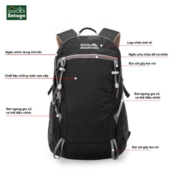 [Đồ Du Lịch] Balo Trekking 30L Royal Mountain - Balo leo núi, balo du lịch - Hoàn hảo cho chuyến leo núi 2N1Đ - Hình ảnh 3