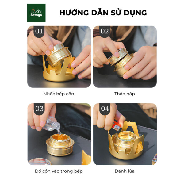 Bếp cồn cắm trại - Loại đẹp, chất liệu xịn, đa dạng màu sắc và cực tiện lợi, nhỏ gọn khi mang đi du lịch, chế biến món ă - Hình ảnh 8