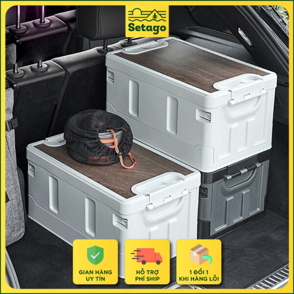 [Đồ du lịch] Boxable - Thùng gấp gọn 60L, 36L cao cấp kèm nắp gỗ, nắp nhôm - Thùng đựng đồ ô tô, phù hợp đi dã ngoại, câu cá, picnic