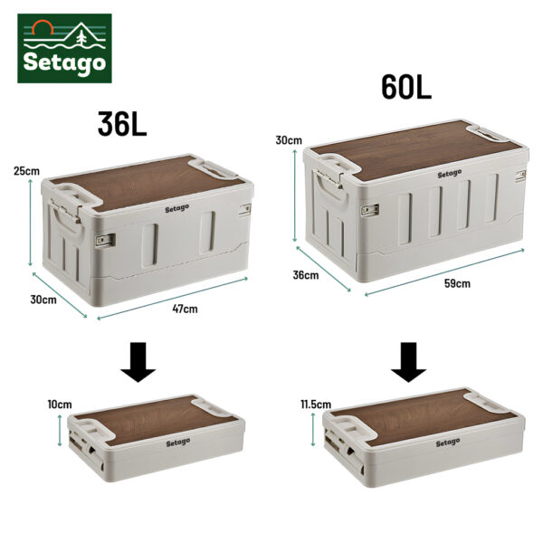 [Đồ du lịch] Boxable - Thùng gấp gọn 60L, 36L cao cấp kèm nắp gỗ, nắp nhôm - Thùng đựng đồ ô tô, phù hợp đi dã ngoại, câu cá, picnic - Hình ảnh 4