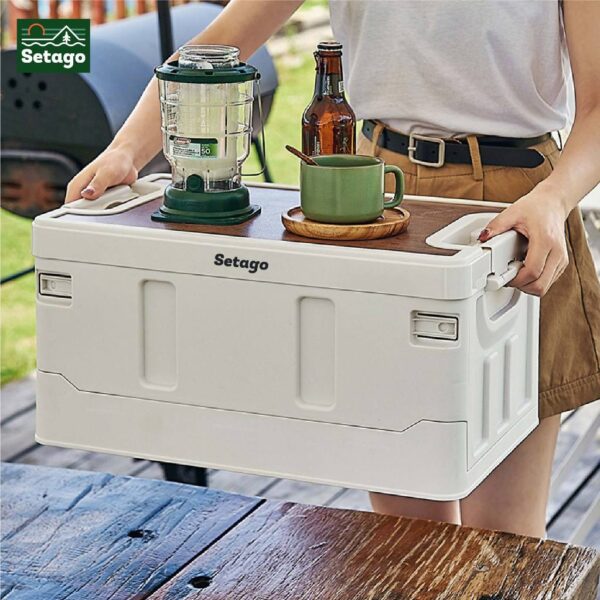 [Đồ du lịch] Boxable - Thùng gấp gọn 60L, 36L cao cấp kèm nắp gỗ, nắp nhôm - Thùng đựng đồ ô tô, phù hợp đi dã ngoại, câu cá, picnic - Hình ảnh 7