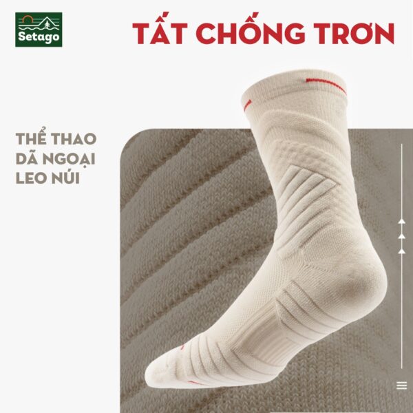 [Đồ Du Lịch Đà Nẵng] Tất chống trơn Setago - Tất thể thao, tất leo núi giúp cố định bàn chân phía bên trong giày - Hình ảnh 2