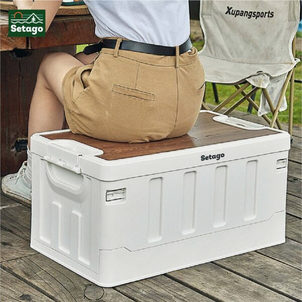 [Đồ du lịch] Boxable - Thùng gấp gọn 60L, 36L cao cấp kèm nắp gỗ, nắp nhôm - Thùng đựng đồ ô tô, phù hợp đi dã ngoại, câu cá, picnic - Hình ảnh 8