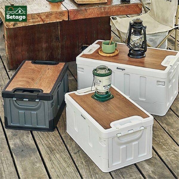 [Đồ du lịch] Boxable - Thùng gấp gọn 60L, 36L cao cấp kèm nắp gỗ, nắp nhôm - Thùng đựng đồ ô tô, phù hợp đi dã ngoại, câu cá, picnic - Hình ảnh 9